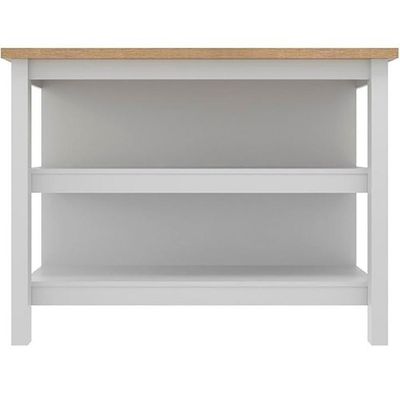 Bancada Ilha Cozinha 2 Prateleiras 120x80 Cm Cd1019 Branco Dtall