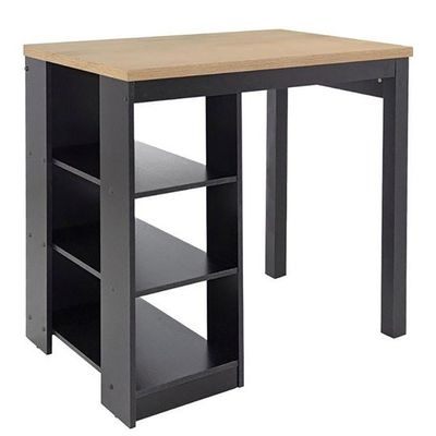 Bancada Ilha Cozinha 3 Prateleiras 90x60 Cm Cd1022 Dtall Preto Preto