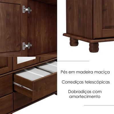 Armario Cristaleira E Balcao 3 Portas Madeira Maciça Cafe Milani Store Cafe