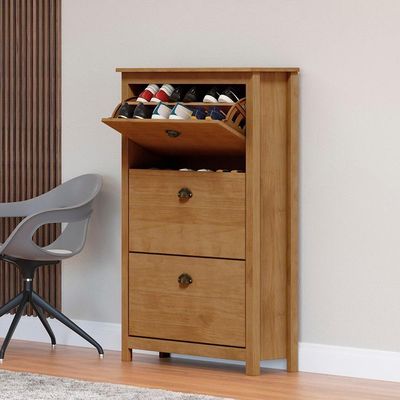 Sapateira 3 Gavetas Madeira Maciça 80 Cm 9175 Freijo Milani Store