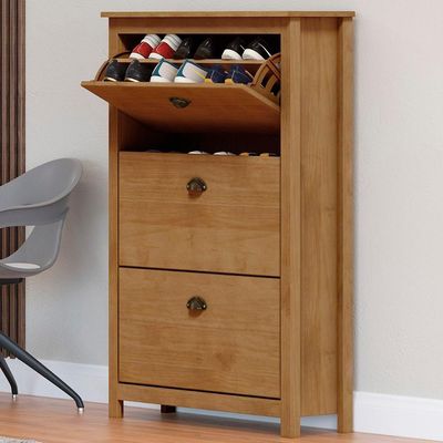 Sapateira 3 Gavetas Madeira Maciça 80 Cm 9175 Freijo Milani Store