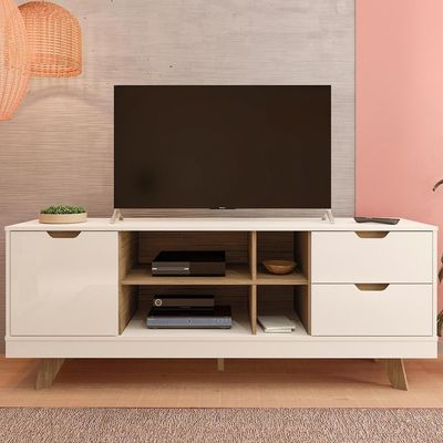 Rack Bancada Para Tv 65 Pol 160 Cm 4225 Off White Carvalho Arly Off White Carvalho