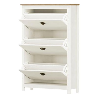 Sapateira 3 Gavetas Madeira Maciça 80 Cm 9175 Branco Freijo Milani Store