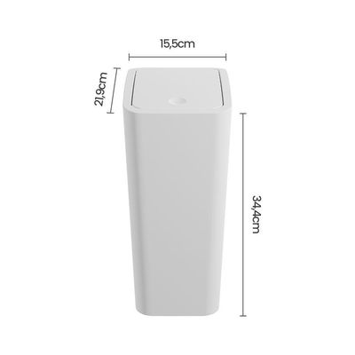 Lixeira Astra Ltc2 Com Tampa Click 8l Retangular Branco
