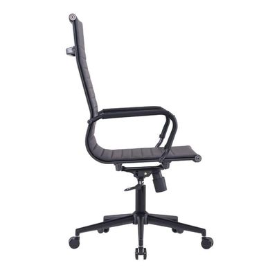 Kit 2 Cadeiras Escritório Manhattan Black Esteirinha Presidente Fratini Pu Preto Base Rodízio Preto