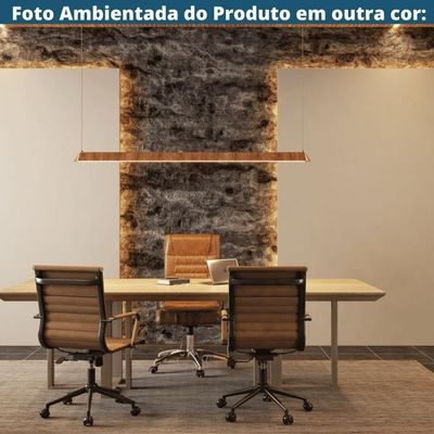 Kit 2 Cadeiras Escritório Manhattan Black Esteirinha Diretor Fratini Pu Preto Base Rodízio Preto