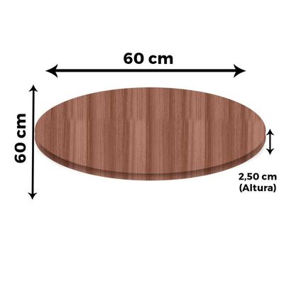 Mesa Bistrô Beta 112,50 Cm (alt) Disco Redondo Tampo Mdp Redondo 60 Cm (larg) X 2,50 Cm (alt) Walnut