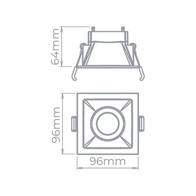Spot De Embutir Recuado Stella Square Mr16 Gu10 Quadrado Bivolt Branco