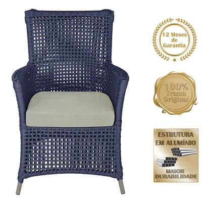 Poltronas Igapó Alumínio Pintura Fendi Corda Náutica E3 Azul