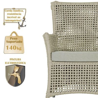 Poltronas Igapó Alumínio Pintura Fendi Corda Náutica E3 Rami