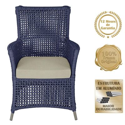 Poltronas Igapó Alumínio Pintura Fendi Corda Náutica E7 Azul