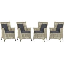 4 Poltronas Igapó Alumínio Pintura Marrom Corda Náutica E11 Rami