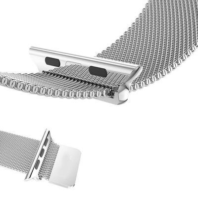 Pulseira Milanese Apple Iwo 8 9 10 38mm Aço Inoxidável Prata