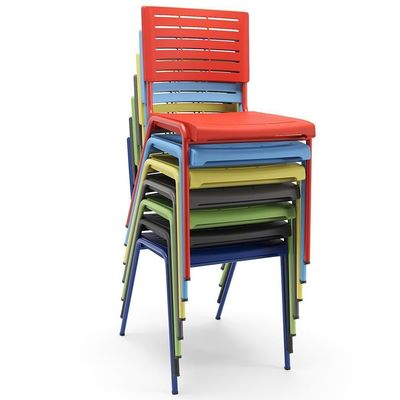 Cadeira Empilhável Fixa Escritório Multiuso Base Preta Kimi P03 Preto - Lyam Decor