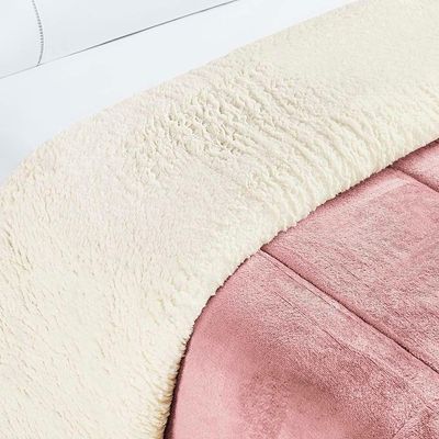 Coberdrom Diamond Solteiro Sherpa Com Manta Flannel 01 Peça Rosa 100% Poliéster