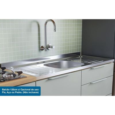 Kit Cozinha Modulada 7 Peças Marquesa 33 Aéreos + 3 Balcões + 1 Paneleiro C6p41 Verde Nature