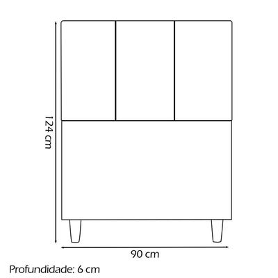 Cabeceira Estofada Para Cama Box Solteiro 90 Cm Classic Suede Rosê Suede