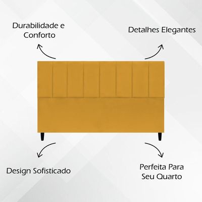 Cabeceira Para Cama Box King Size 195 Cm Classic Suede Mostarda Suede