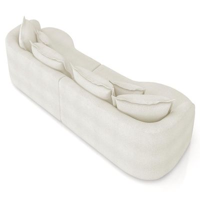 Sofá 3 Lugares 210cm Orgânico Quito K04 Bouclê Areia - Mpozenato