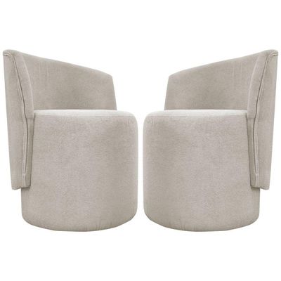 Kit 2 Poltronas Decorativa Aura Premium Bege Buclê
