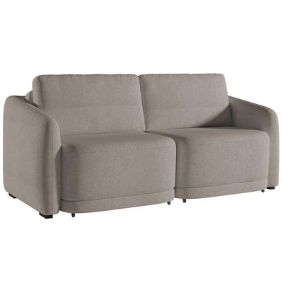 Sofá Cama Casal Para Sala 176cm Polska K04 Bouclê Bege Escuro - Mpozenato