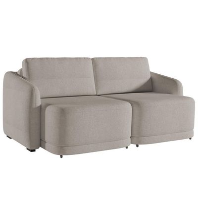 Sofá Cama Casal Para Sala 176cm Polska K04 Bouclê Bege Escuro - Mpozenato