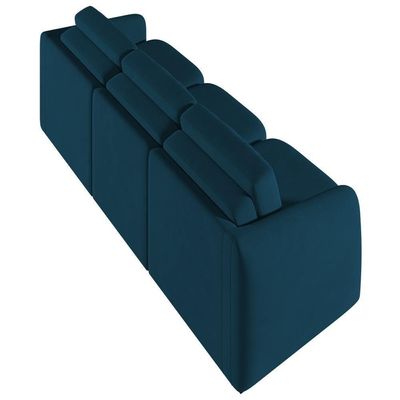Sofá Cama Casal Para Sala 306cm Polska K04 Veludo Azul - Mpozenato