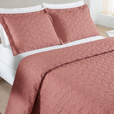 Cobre Leito King Florency Micropercal 200 Fios 3 Pçs Rosé