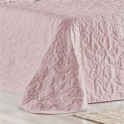 Cobre Leito Queen Bouti Mavie Floral 180 Fios 3 Peças - Rose