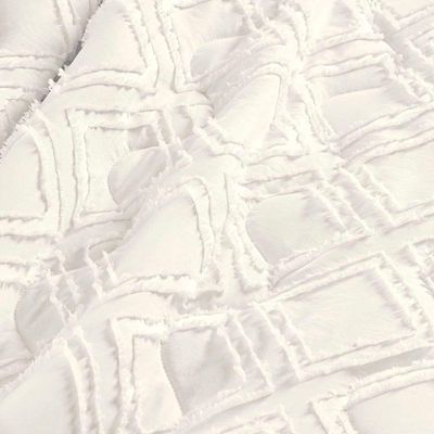 Kit Cobre Leito Colcha Katarine Queen 03 Peças Dupla Face Micropercal 300 Fios Detalhado - Off White