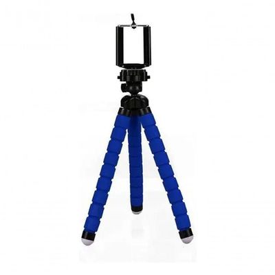 Suporte Para Celular - Mini Tripé Flexível Articulado 24cm - Azul