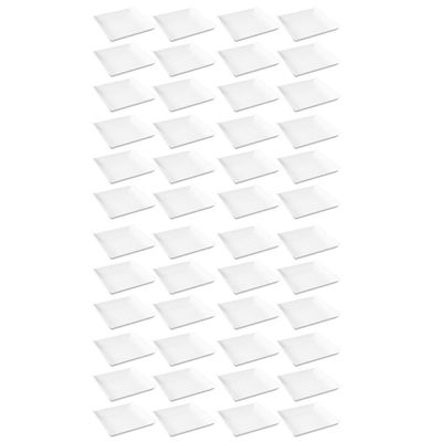 48 Pratos Quadrados Brancos Grandes 21cm Plástico Lanchonete Padaria Cozy Coza