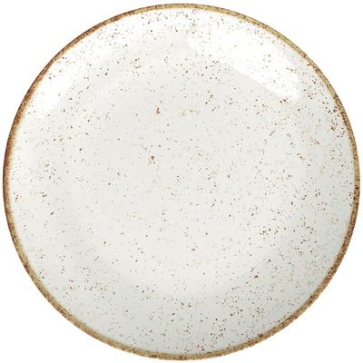Prato Porcelana Tramontina Rústico Raso 25cm Marrom Decorado Avulso Cozinha Casa