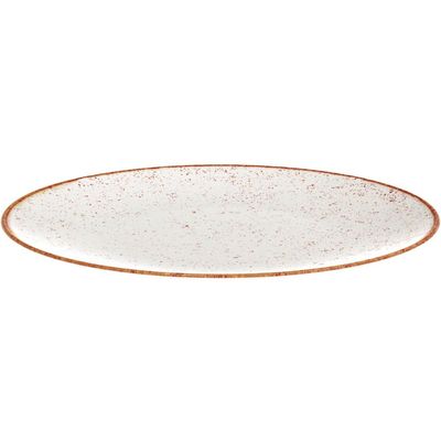 Prato Porcelana Tramontina Rústico Raso 25cm Marrom Decorado Avulso Cozinha Casa