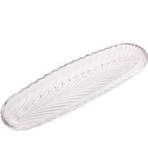 Prato Decorativo de Cristal Leaf 39x14x3cm Lyor Travessa Bandeja de Aparador