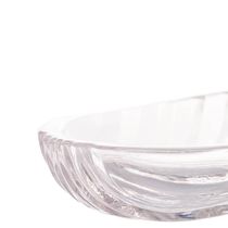 Prato Decorativo de Cristal Leaf 39x14x3cm Lyor Travessa Bandeja de Aparador