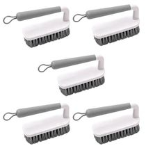 Kit 5 Escovas para Lavar Piso Calçado Roupa Escovão Anatômico Flow Bege Cerdas Resistentes