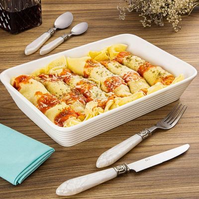 Kit 3 Assadeiras de Porcelana Branca 1,5L Refratário Lyor Retangular Servir Restaurante