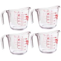 Kit 4 Jarras Medidoras de Vidro Marinex 500ml com Bico e Alça Restaurante Padaria