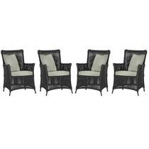 4 Poltronas Igapó Alumínio Pintura Preta Corda Náutica E3 Preto