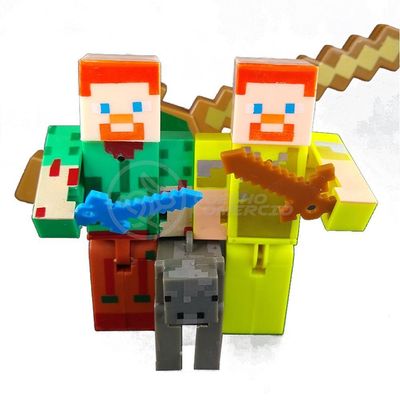 Brinquedo Espada Pixel Minecraft Ninja Steve 58cm Azul