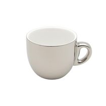 Conjunto 6 Xícaras De Café Com Pires De Porcelana E Suporte Versa Branco-prata 90ml - Wolff