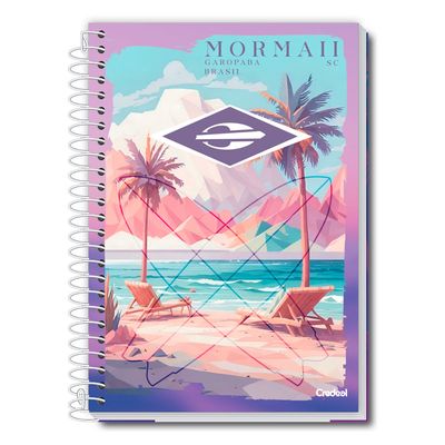 Caderno Universitário Feminino Mormaii 1 Matéria 80 Folhas Tilibra