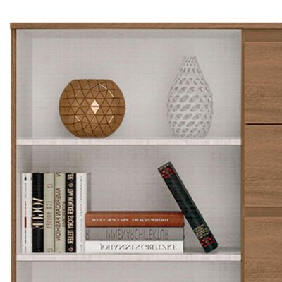 Cômoda Sapateira Para Quarto 2 Portas 4 Gavetas Lisa Carvalho Oak