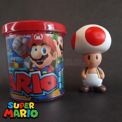 Brinquedo Boneco Action Figure Universo Mario + Caneca 350Ml