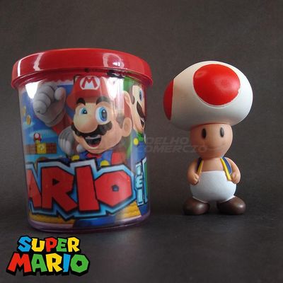 Brinquedo Boneco Action Figure Universo Mario + Caneca 350Ml