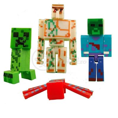 Kit Cartelado Minecraft 3 Bonecos +Dragão + Creeper + Aranha