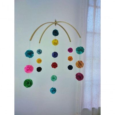 Móbile Berço Bebê Infantil Quarto 18bolas Coloridas Origamis
