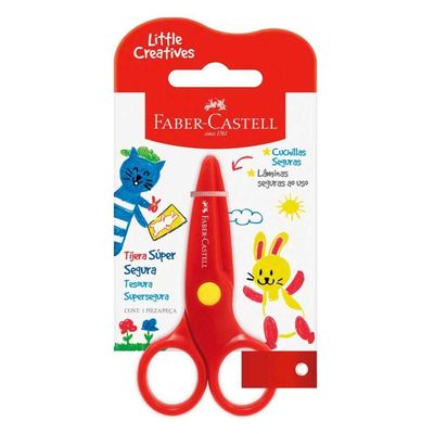 Tesoura Escolar Supersegura Faber-castell Vermelho