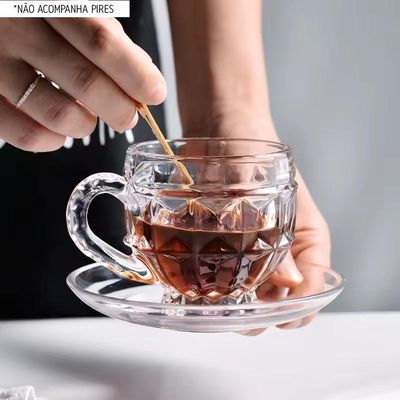 Jogo 2 Xícaras De Vidro Para Chá Café Cappuccino Mali 200ml Em Casa Tem